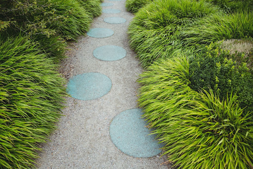 Garden walkway- a literal path with a gravel and round stone path effect applied.
